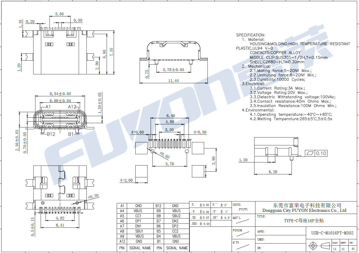 USB-C-M1016PT